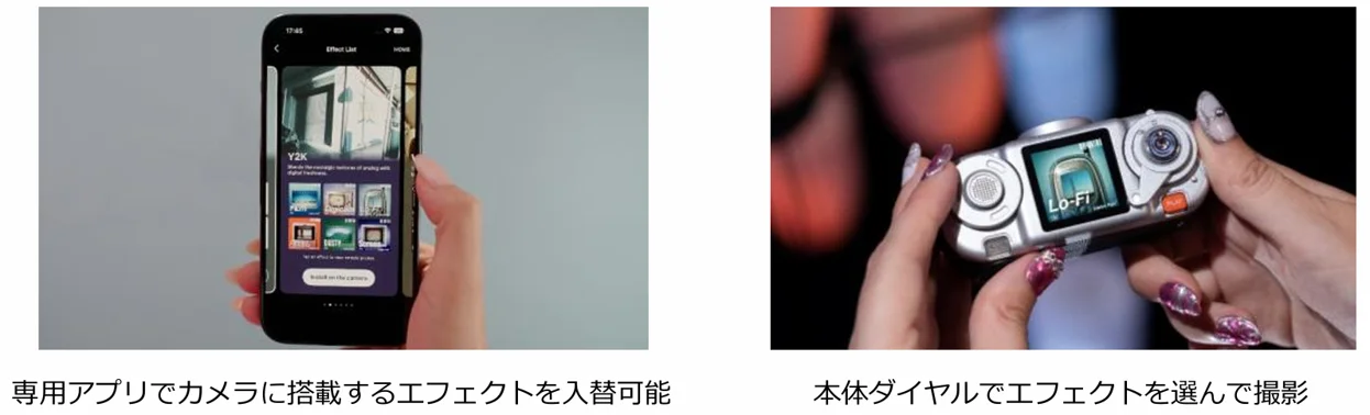 instax Pal 2の専用アプリと本体ダイヤルによるエフェクト選択