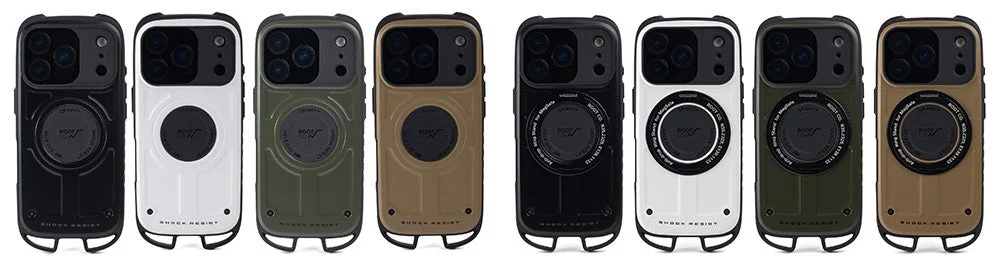 Rugged.シリーズのiPhoneケース8色。背面にMagSafe対応モジュールと下部ループを備えたタフ仕様。