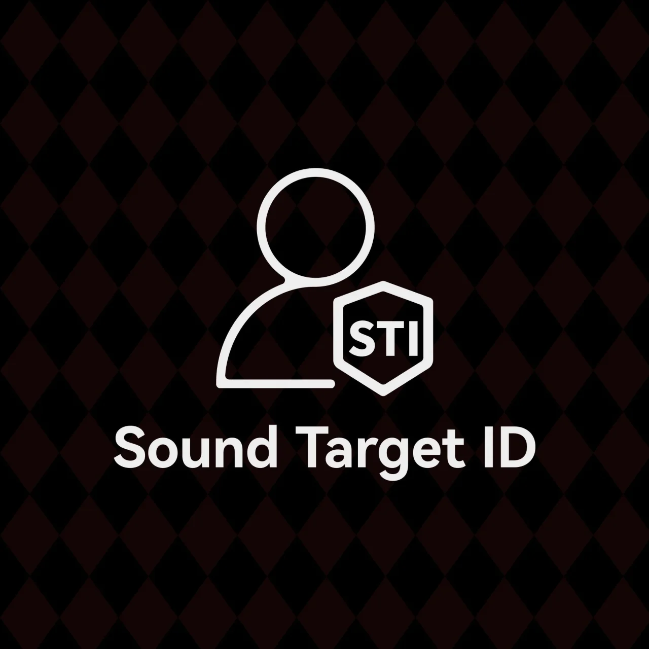 Sound Target ID（STI）の機能を示す人物とSTIバッジのアイコン