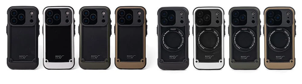 Tough&Basic Case.シリーズのiPhoneケース8台を並べた画像
