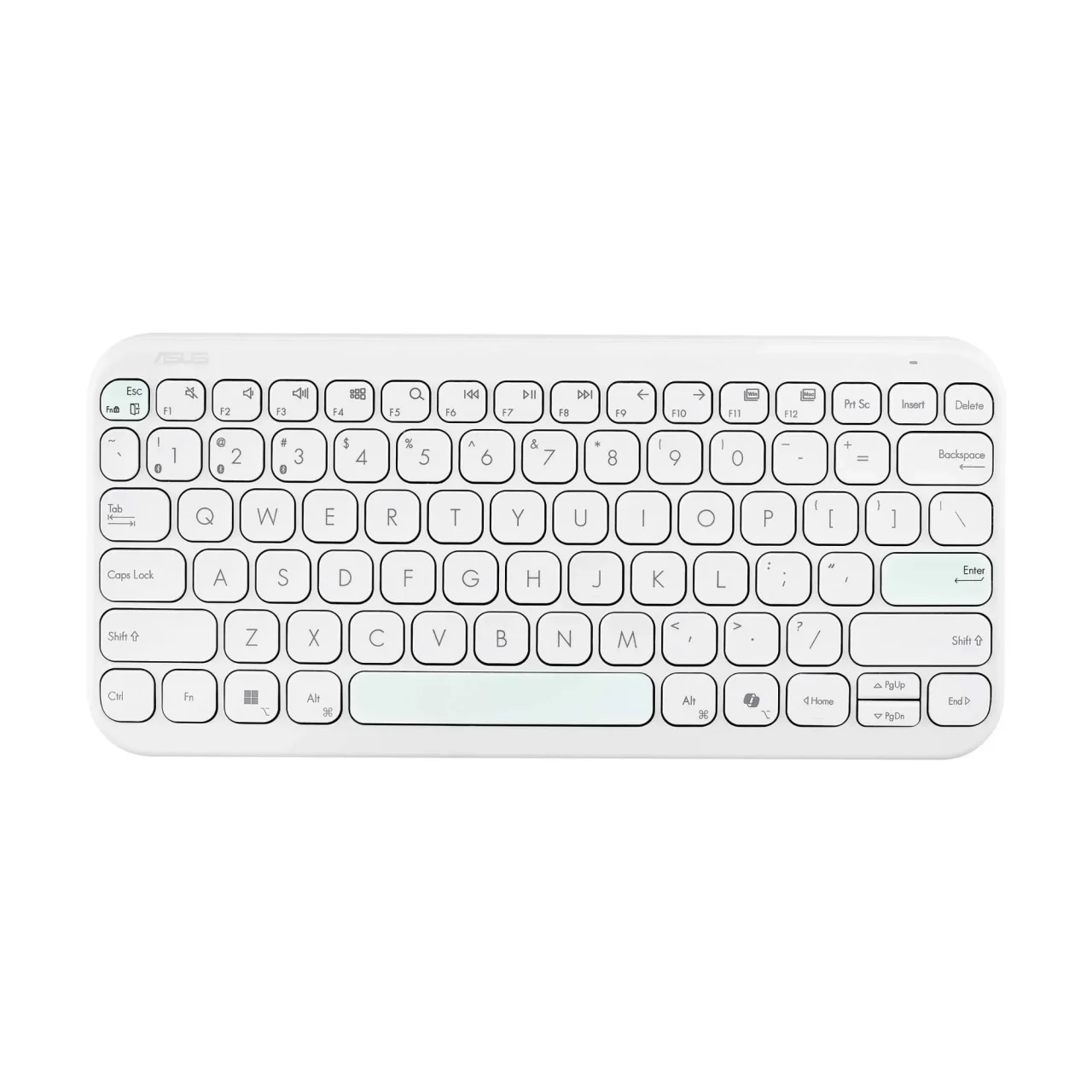 ASUS Marshmallow Keyboard KW100のイリディセントホワイトモデルのキーボード