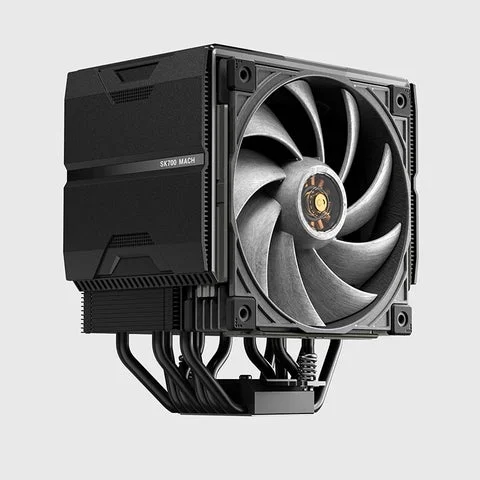 SK700V MACHの黒い空冷CPUクーラーとファン