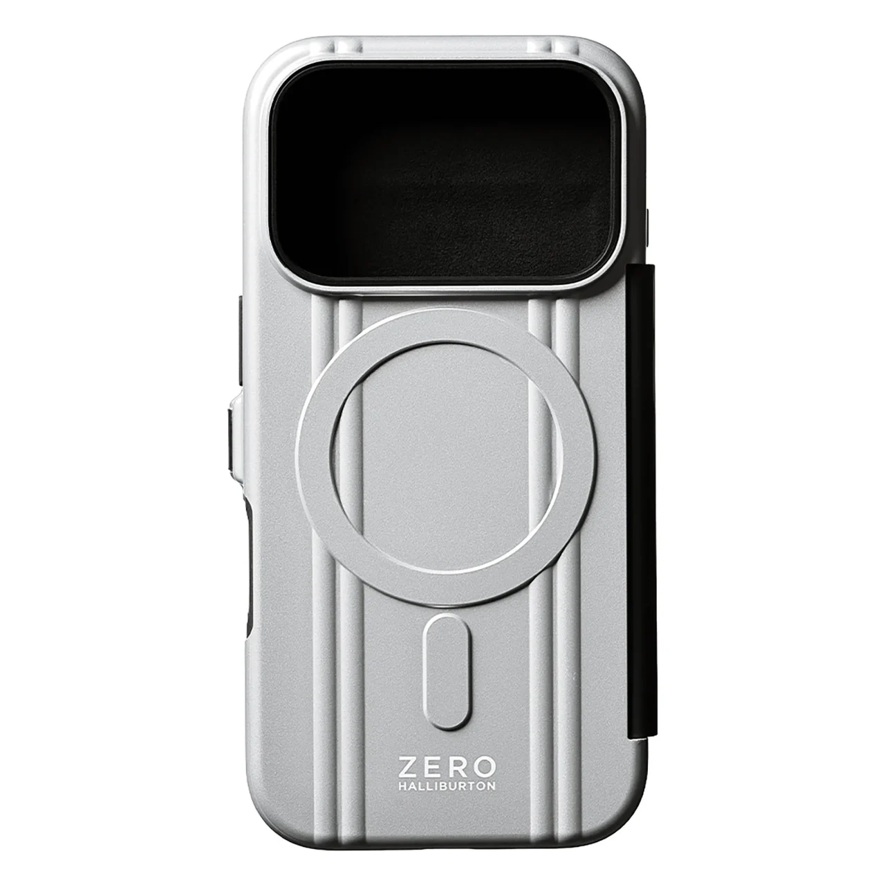 ZERO HALLIBURTON Hybrid Shockproof Flip Case for iPhone 18 Pro/17 Pro Matteシルバーの