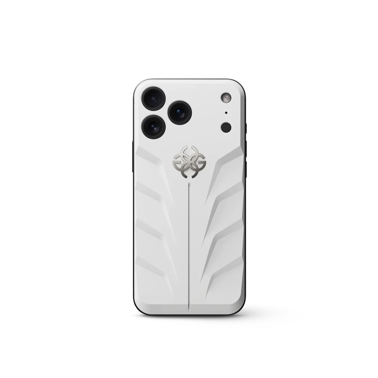 iPhone Case RSR18 Daytona White - Magnetic Shieldの白とグレーの背面