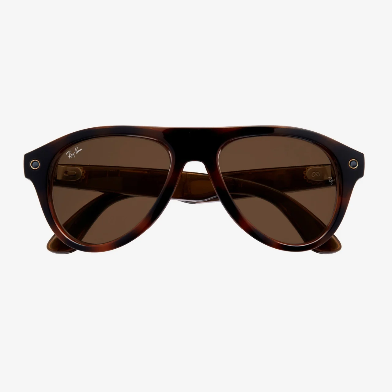 Ray-Ban Meta (Gen 3) Aviatorの茶色いサングラスレンズの正面画像