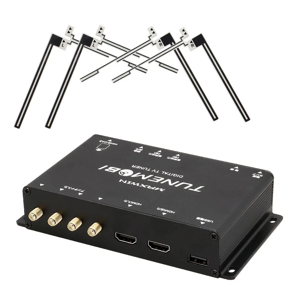 MAXWIN TM-4T001本体とL型フィルムアンテナ4枚のセット画像