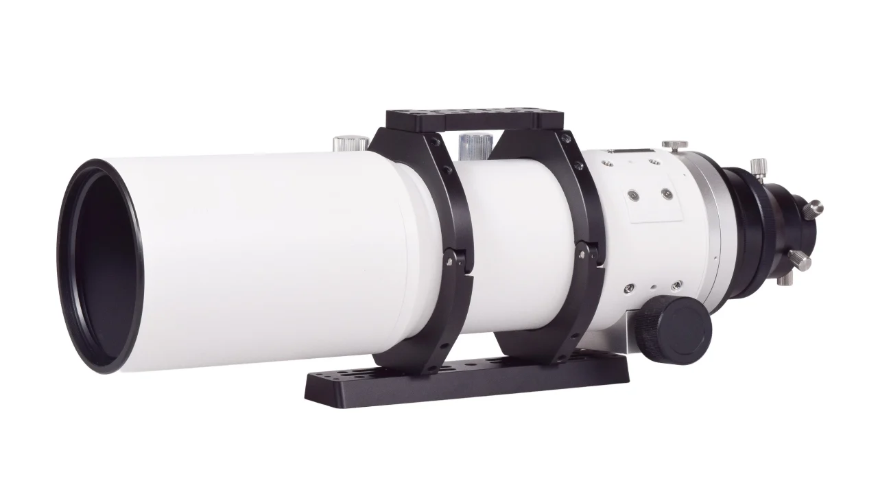 サイトロンジャパン SJH-75UF 天体望遠鏡鏡筒。白い筒体に黒いマウントと調整ノブを備えた外観。