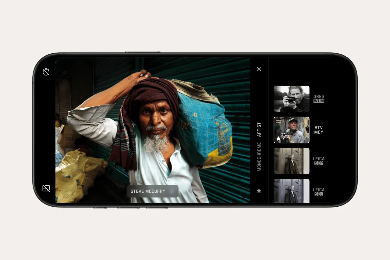 スティーブ・マッカリーが手がけるArtist LookのiPhoneアプリ画面
