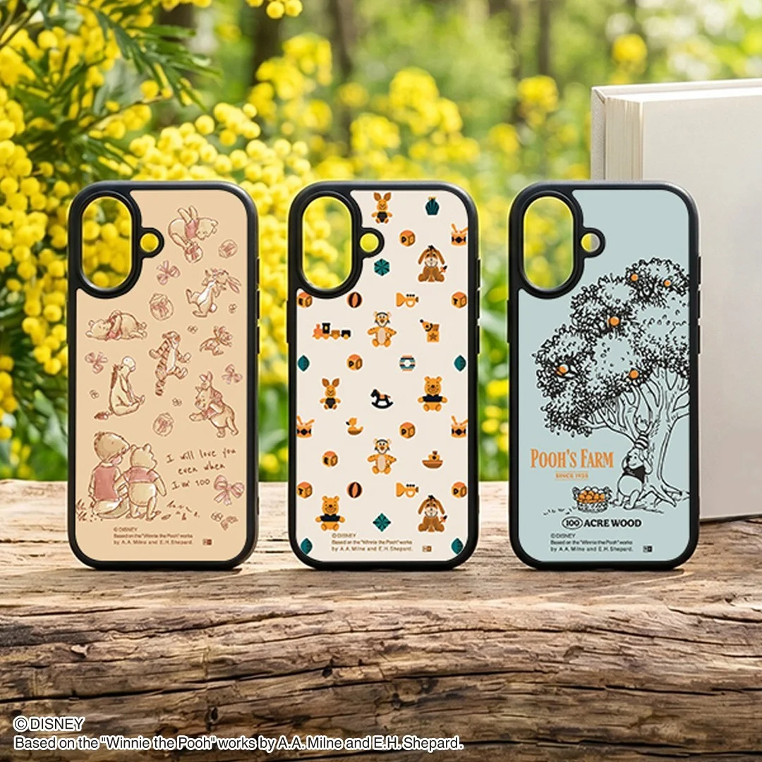 「くまのプーさん」スマホアクセサリーのハイブリッドケース3種