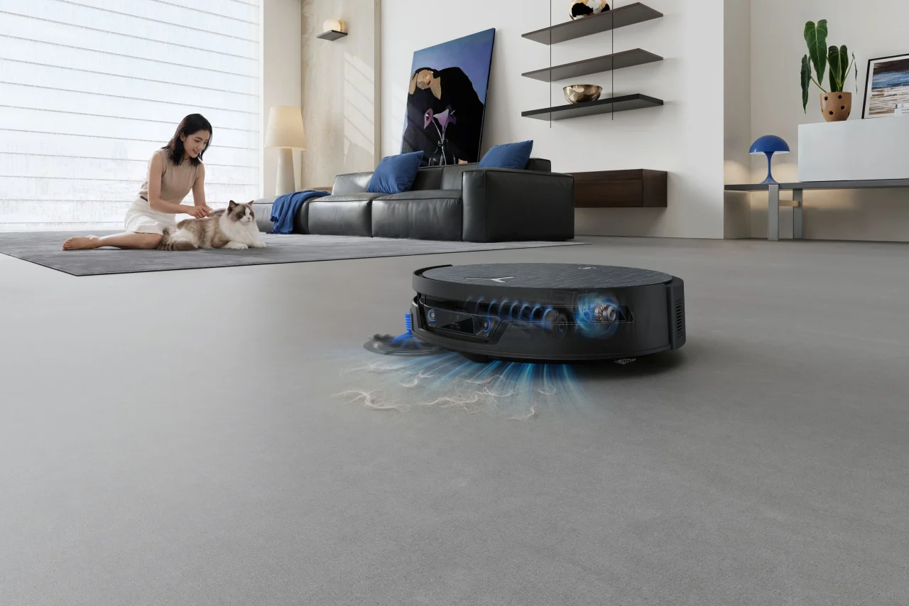 DEEBOT X12S PRO OMNIの吸引構造とECOVACS BLASTの仕組みを示す図解
