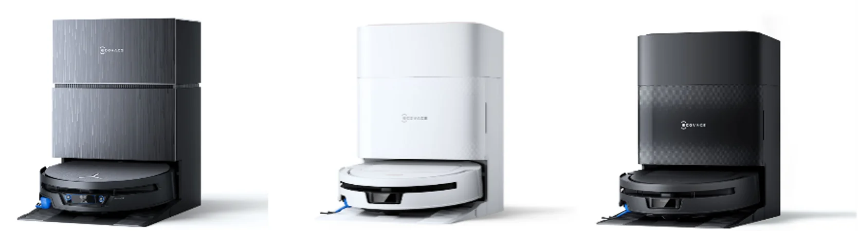 DEEBOT X12S PRO OMNI、DEEBOT T90 MAX PRO OMNI、DEEBOT T90 MAX OMNIの本体とステーション