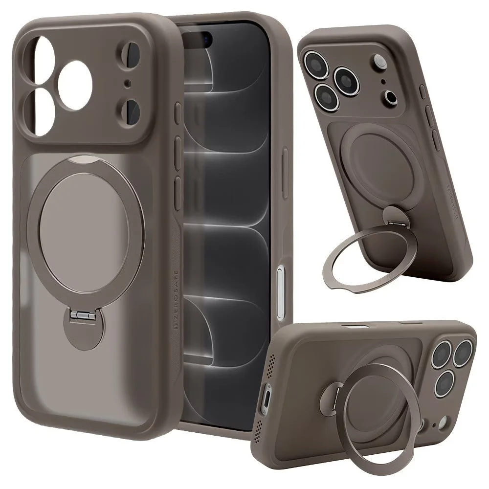 ZEROSAFE Shaft iPhone 18 Pro / 17 Pro フロストナチュラルの背面リング付きケース
