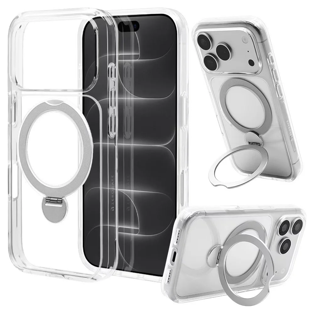 ZEROSAFE Shaft クリア×シルバーのiPhone 18 Pro / 17 Pro対応ケース