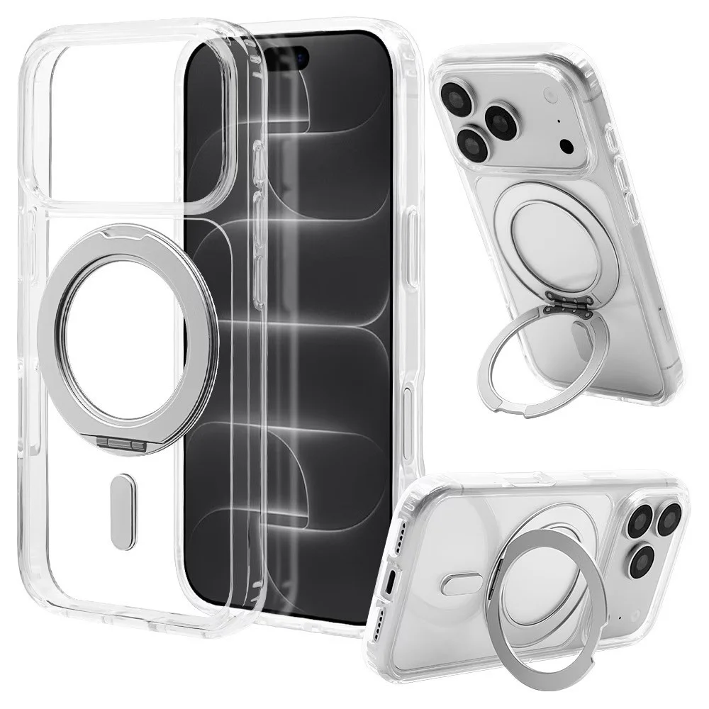 ZEROSAFE Circle iPhone 18 Pro / 17 Pro クリア×シルバーのリング付きケース