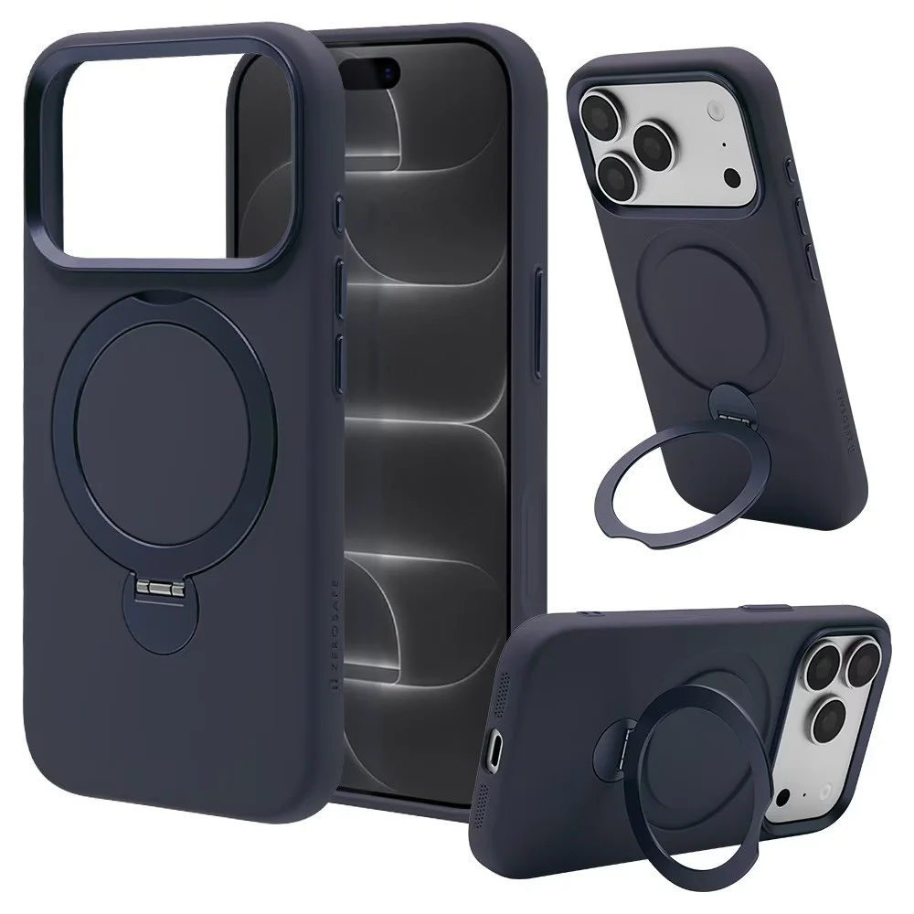 ZEROSAFE Mellow ネイビーの背面ケースとリングの装着例