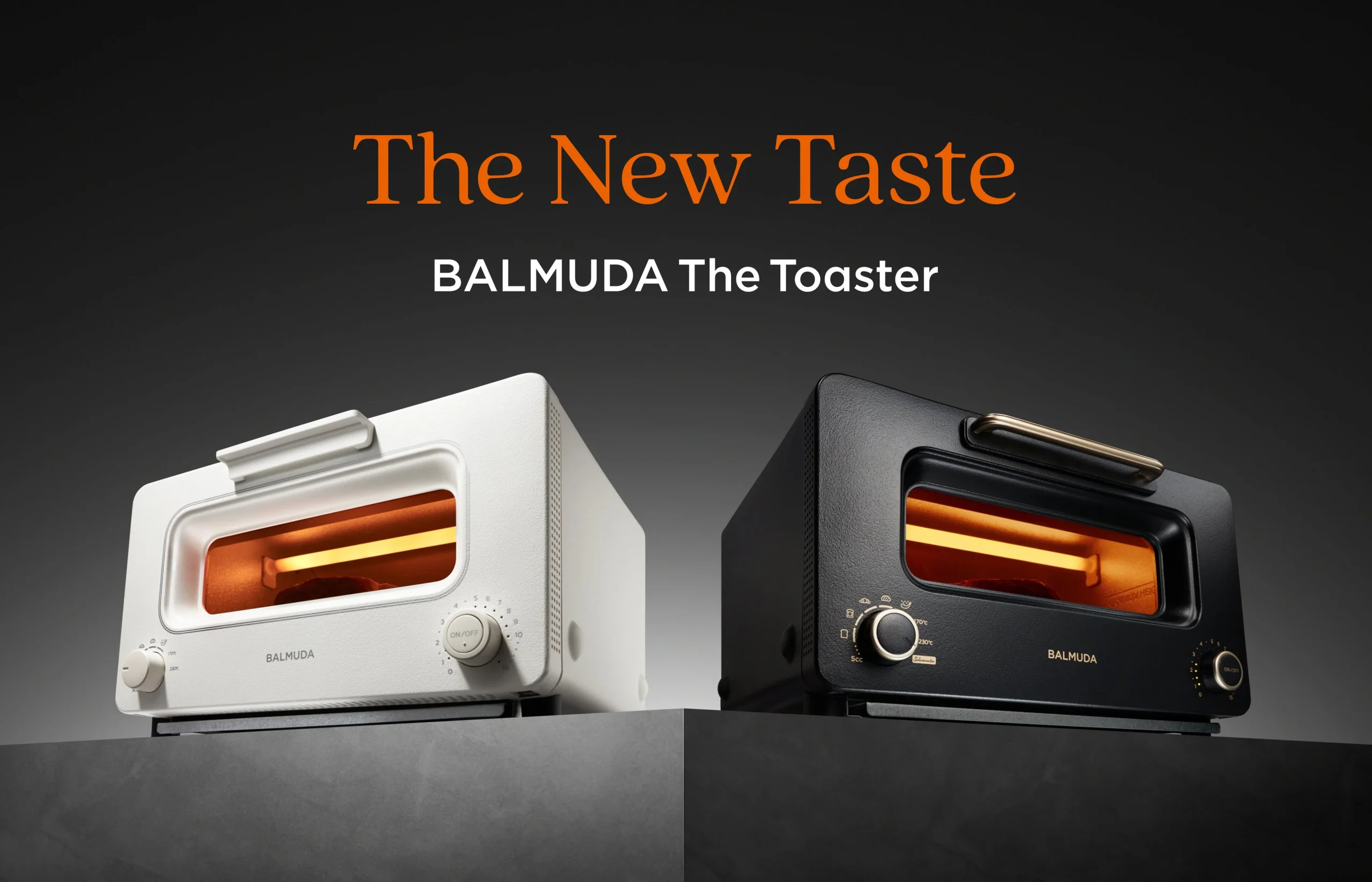 白と黒のBALMUDA The Toasterが並ぶ告知画像