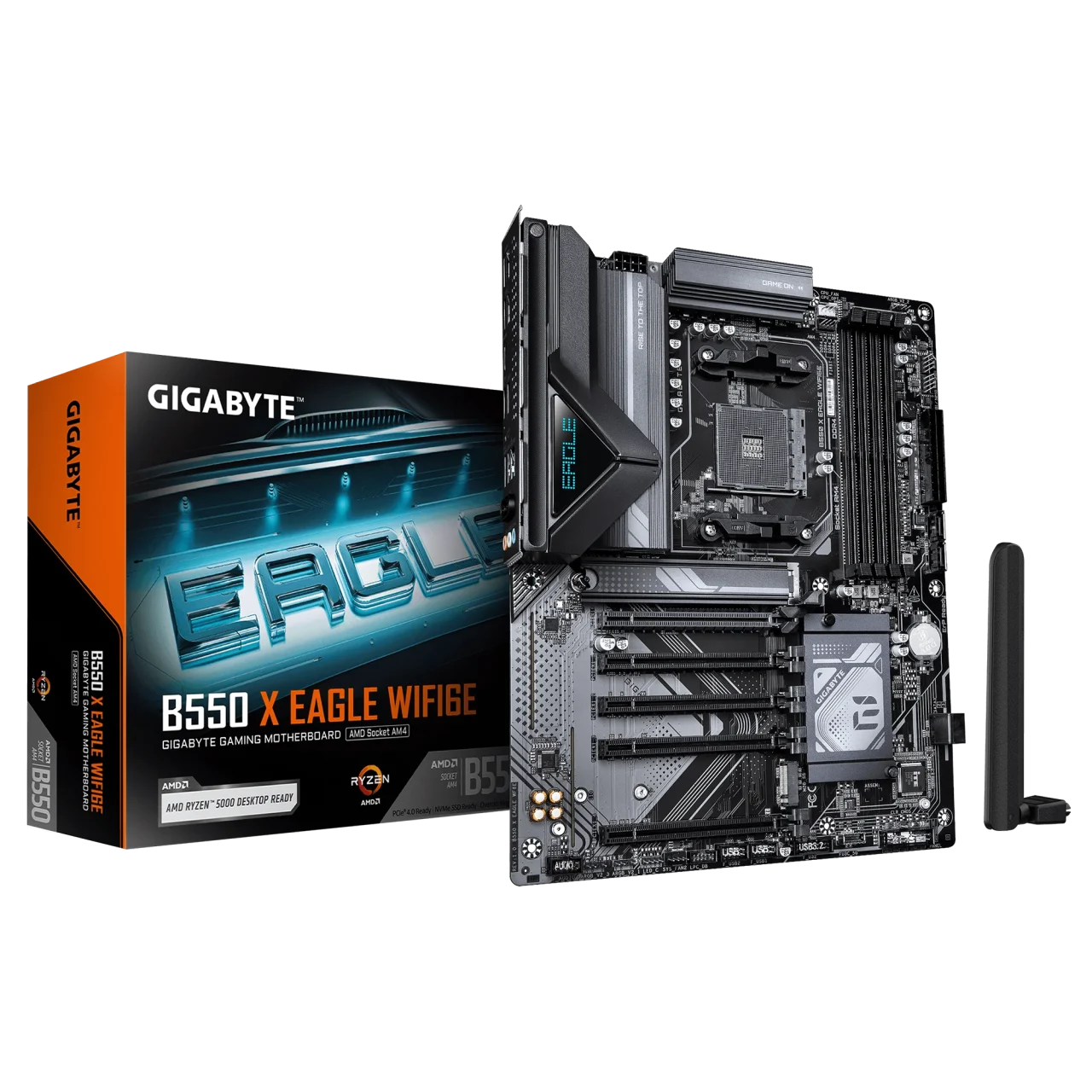 GIGABYTE B550 X EAGLE WIFI6Eの基板と製品箱