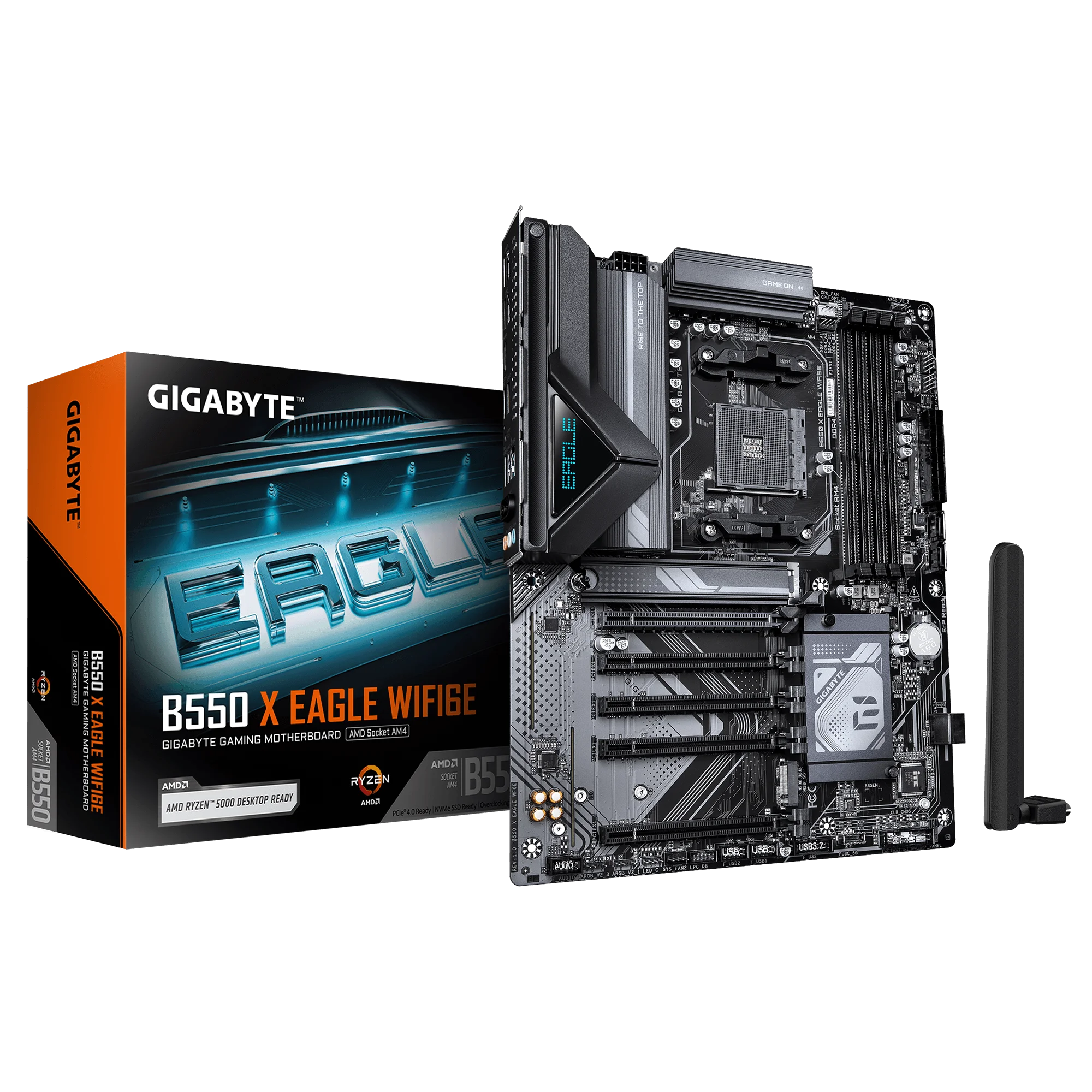 GIGABYTE B550 X EAGLE WIFI6Eの基板と製品箱