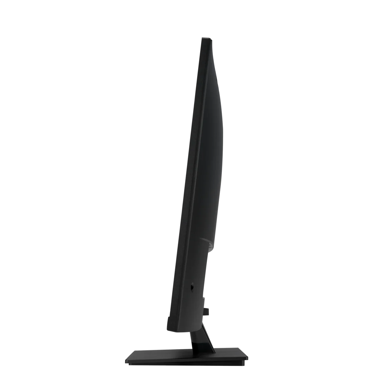 VA329QG3モニターの側面図。黒いスタンド付きで、薄型設計の外観を確認できます。