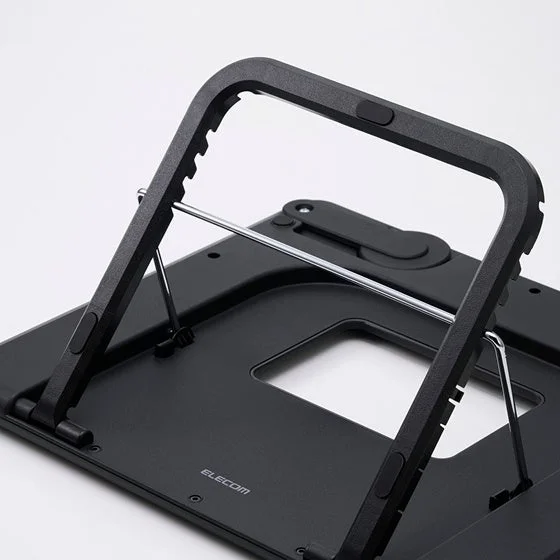 エレコム製ドローイング用タブレットスタンドの背面構造とワイドフレーム