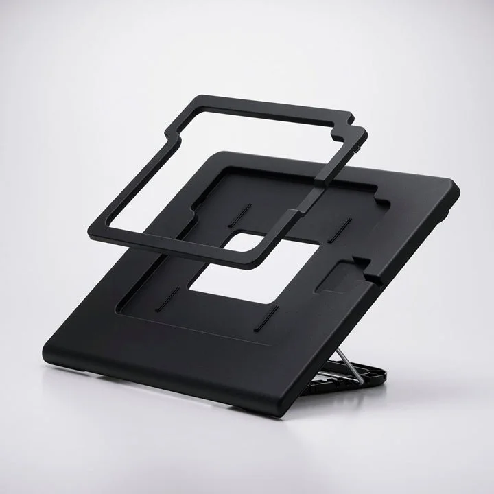 ドローイング用タブレットスタンドのiPad用パーツと本体の分解図