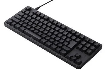 Leggero TK-MC31UKPBKテンキーレスキーボードの黒い本体とケーブル