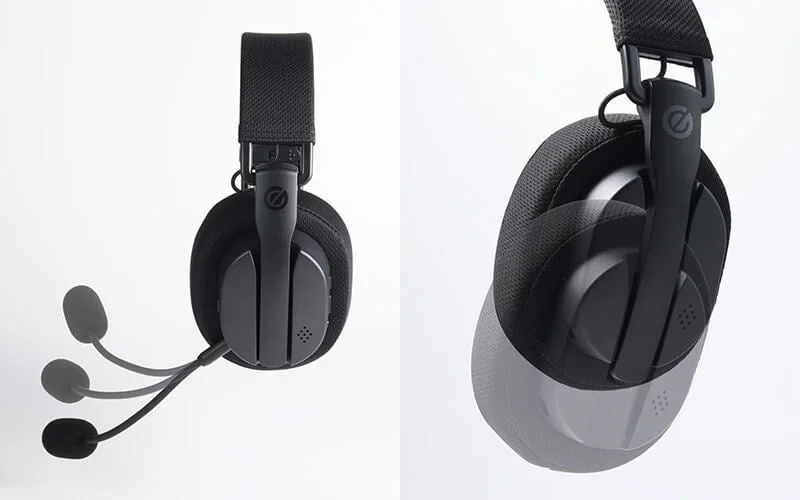 フレキシブルアームのマイクと無段階調節可能なヘッドバンドを備えたゲーミングヘッドセット