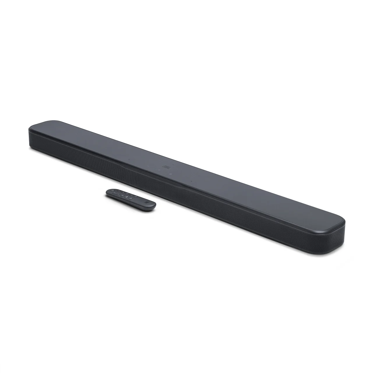 JBL BAR 300MK2の黒い横長サウンドバーとリモコン