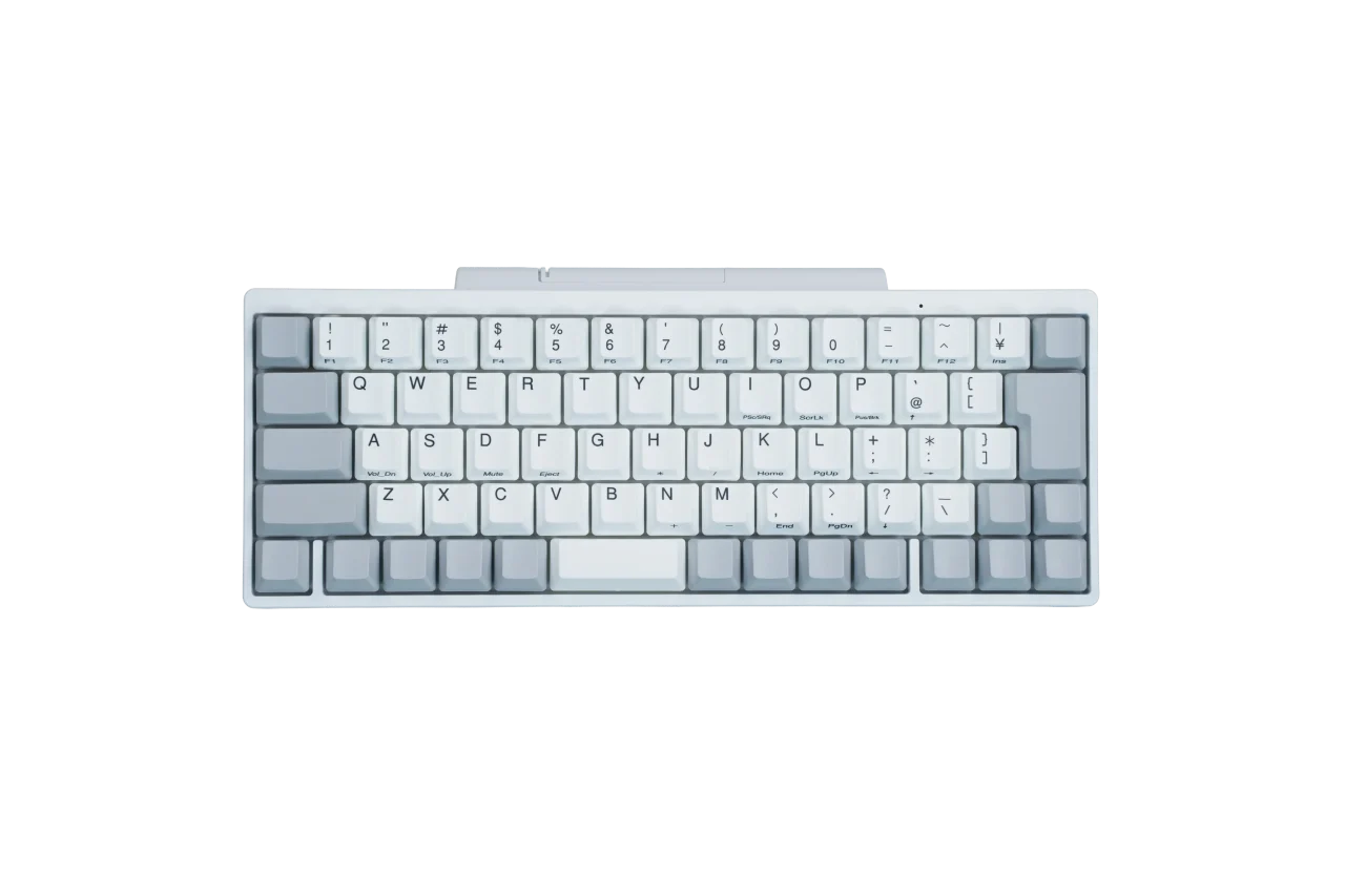 文字・数字キーの刻印を残したHHKBのカスタマイズ例(白とグレーのキー)