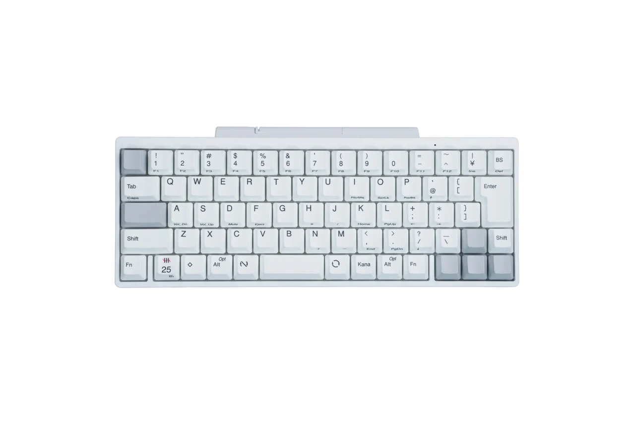 EscやControlなど一部のキーをグレーに交換した白いHHKB
