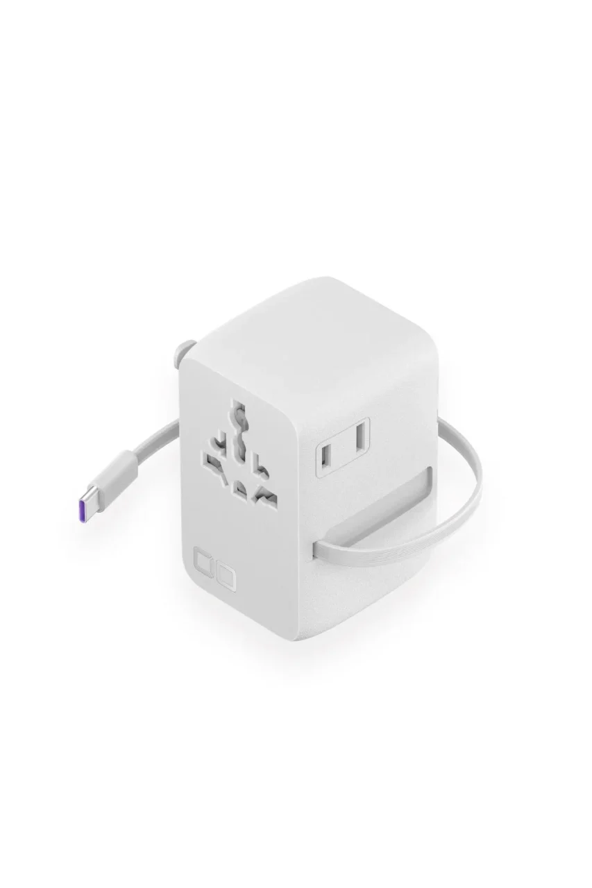 Polaris CUBE TRAVEL Built in CORD REEL ホワイト本体とUSB-Cケーブル