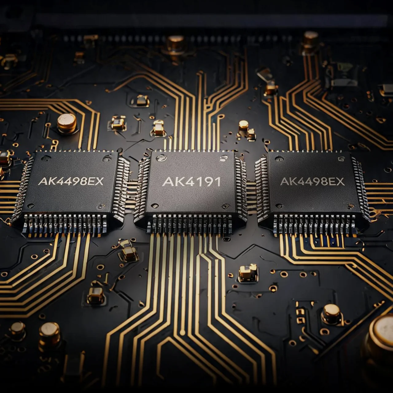M7T MasterのAKMセパレートDAC、AK4498EX2基とAK4191のチップ