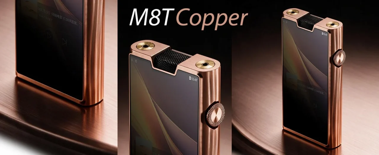 銅色の筐体が光る M8T Copper を3方向から写したビジュアル