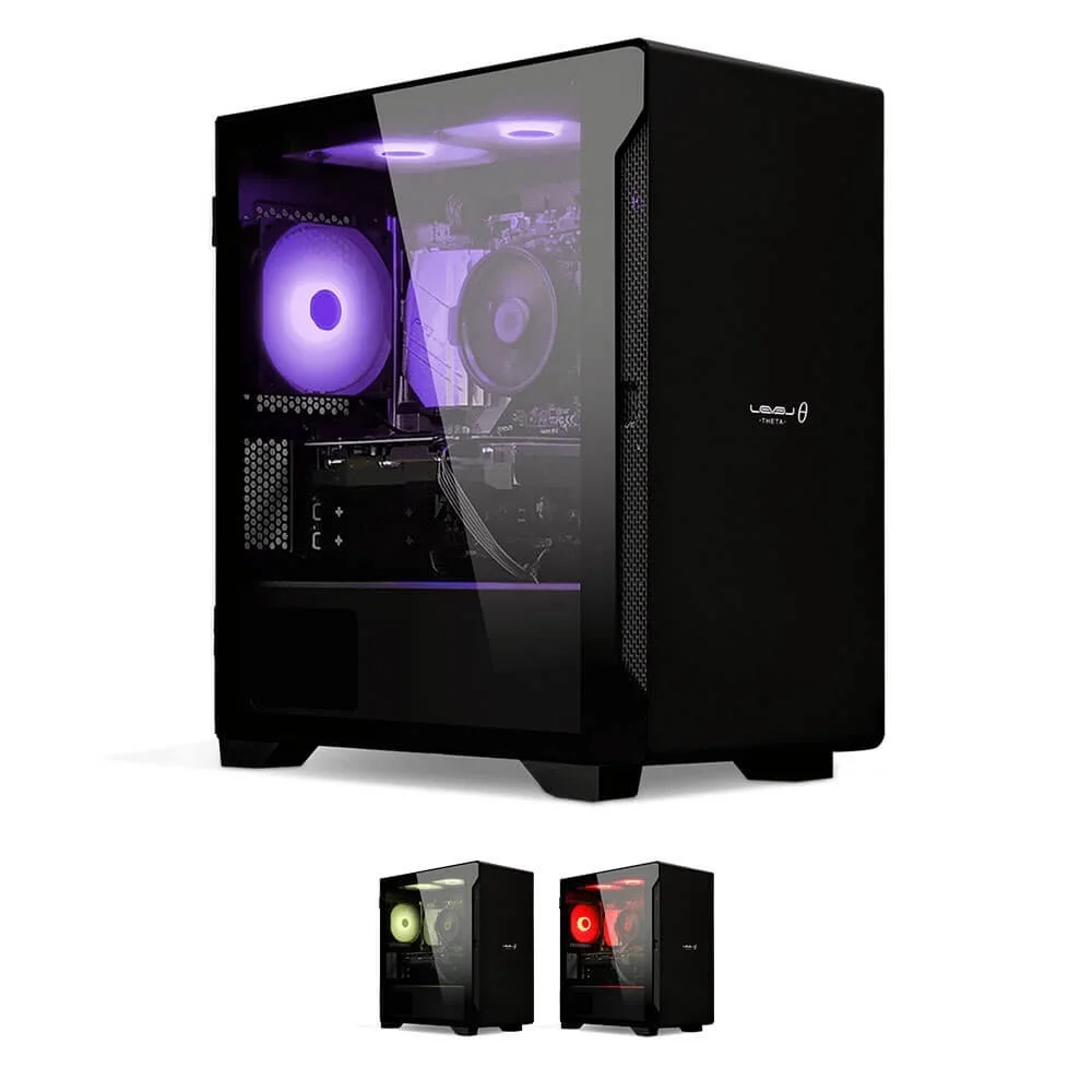 LEVEL-M155-R57X-SKXB 紫LEDファンのミニタワー、下に緑と赤の例