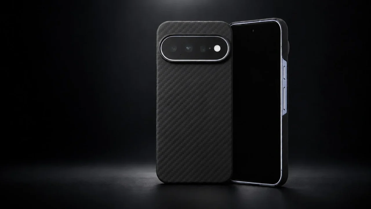 DURO Special Edition for Pixel 11 / Pixel 11 Proの黒いケース背面と端末