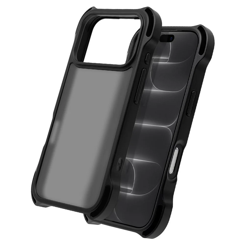 Force：黒フレームと半透明マット背面のスマホケース