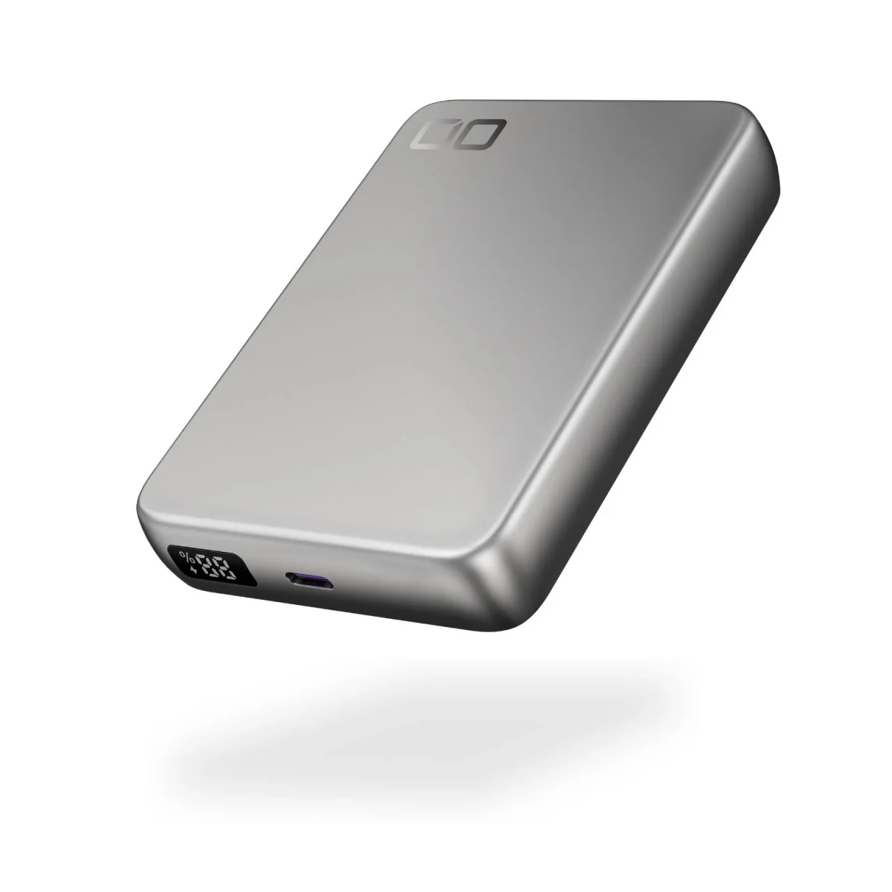SMARTCOBY SLIMⅡ Wireless2.2 Pro SS10K。銀色の薄型モバイルバッテリー