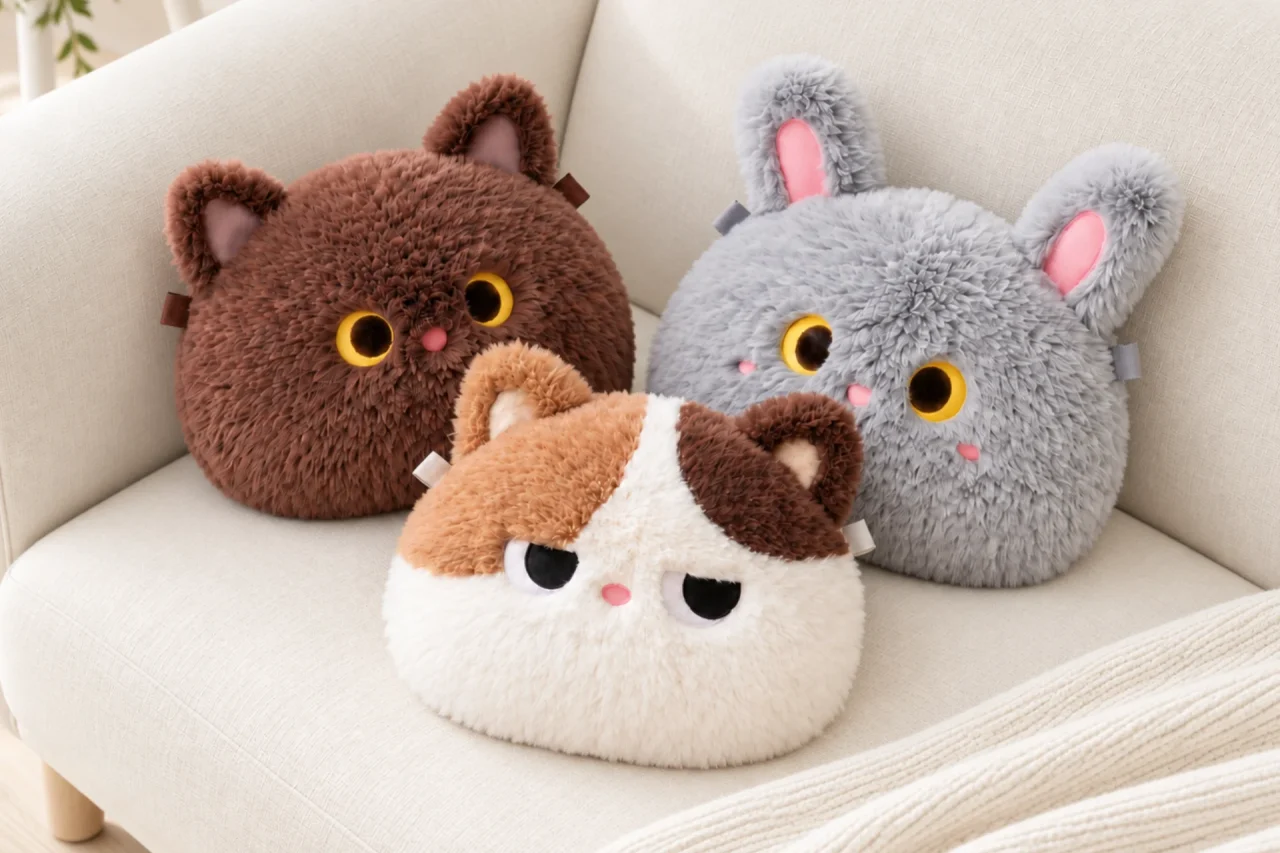 LXE-8008-03 三毛猫・グレーうさぎ・茶黒猫のキャラクター湯たんぽ