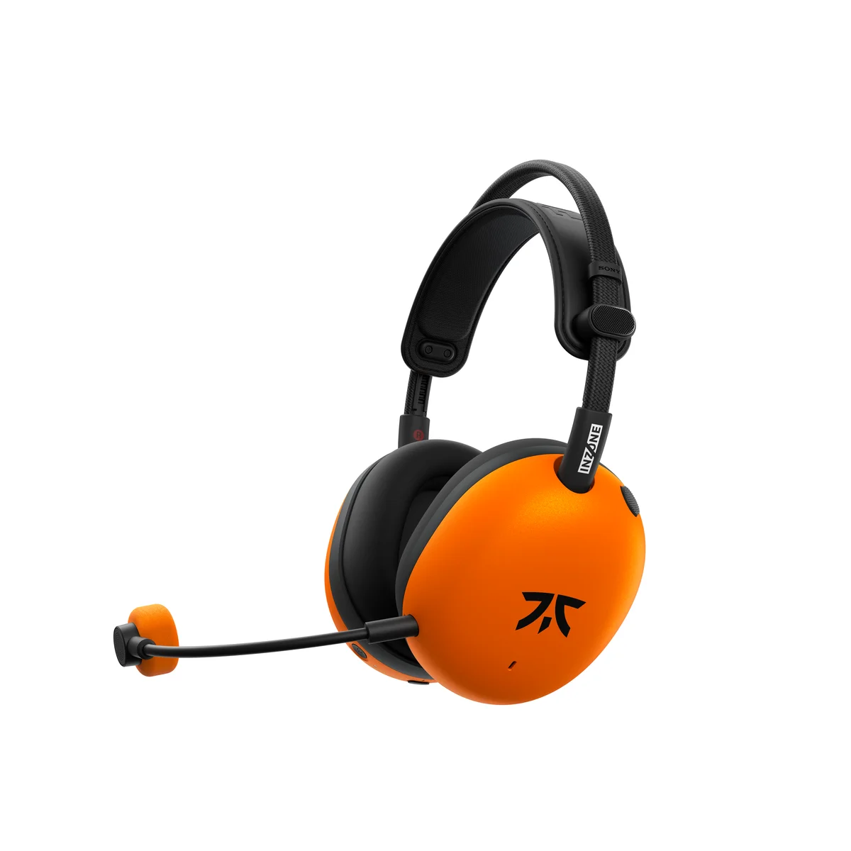 INZONE H9 II Fnatic Edition、オレンジのイヤーカップと黒いヘッドバンド