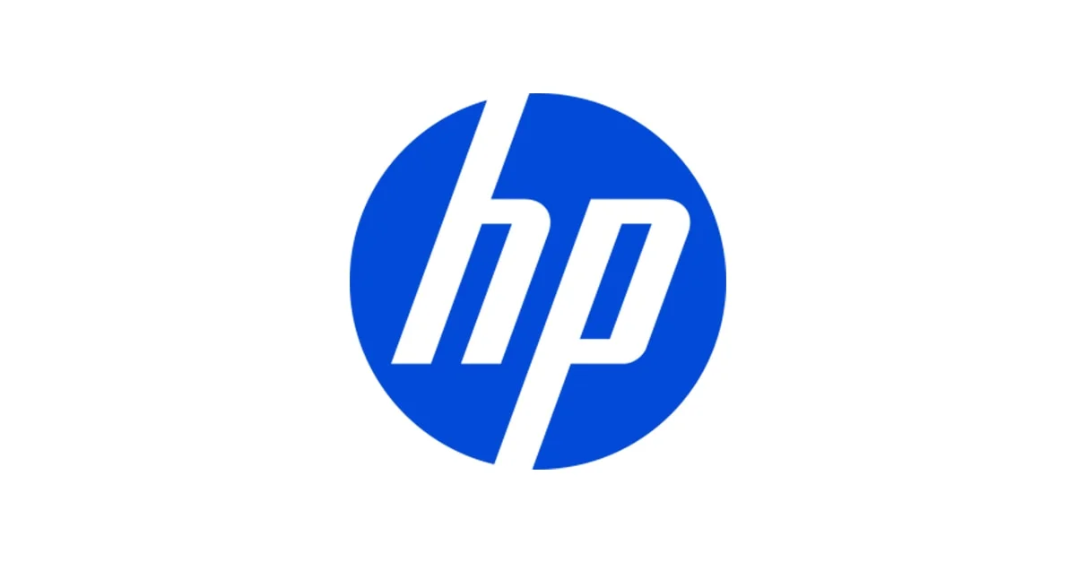 青い円の中に白抜きの小文字で「hp」と書かれたHPのロゴ