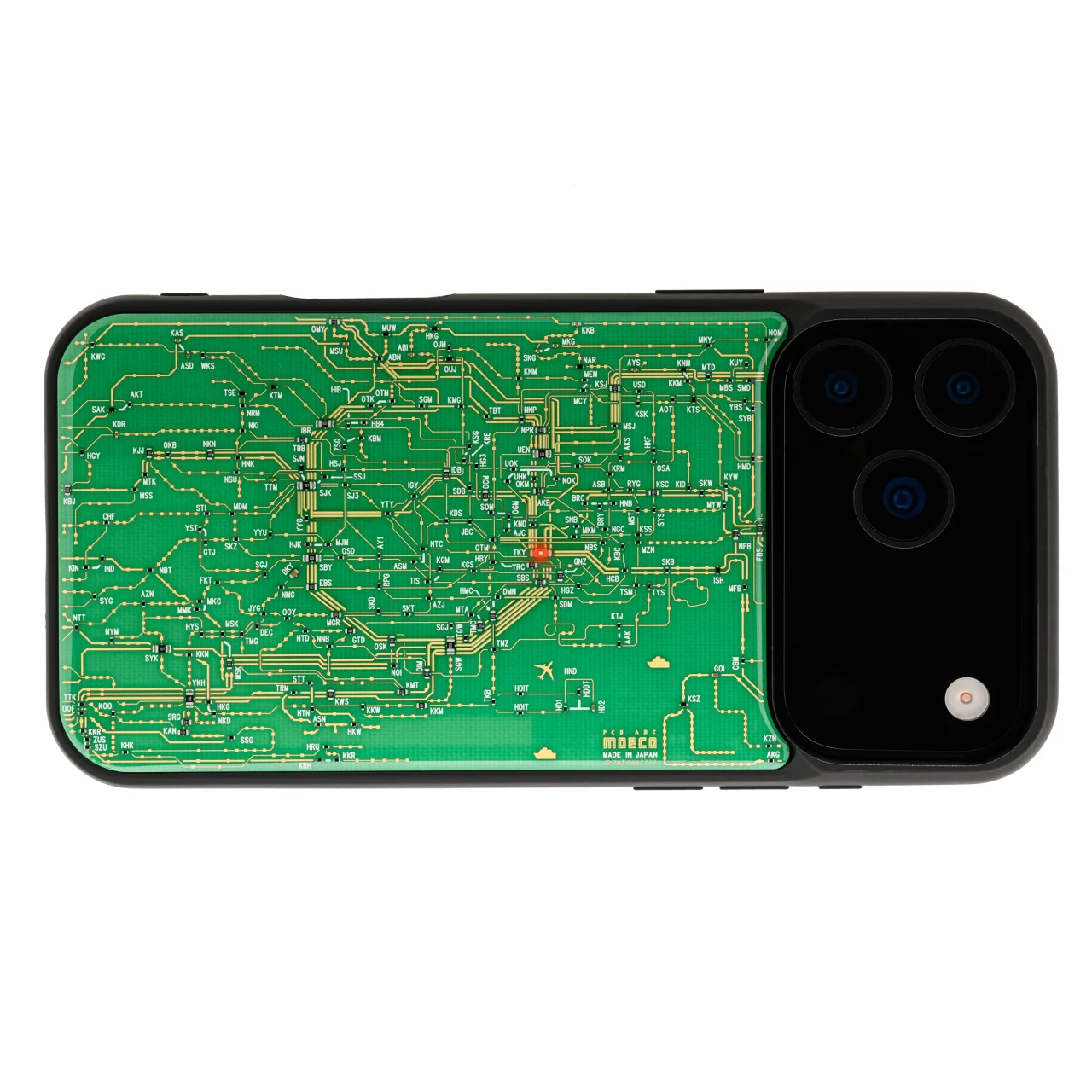 FLASH 東京回路線図 iPhone 17/18 Pro Maxケース 緑の基板デザイン