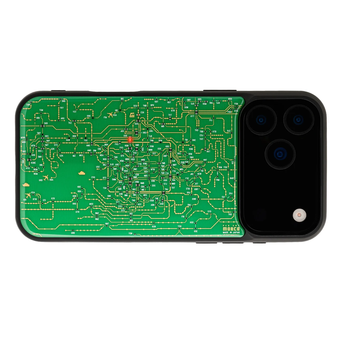 FLASH 関西回路線図 iPhone 17/18 Pro Maxケース 緑の背面