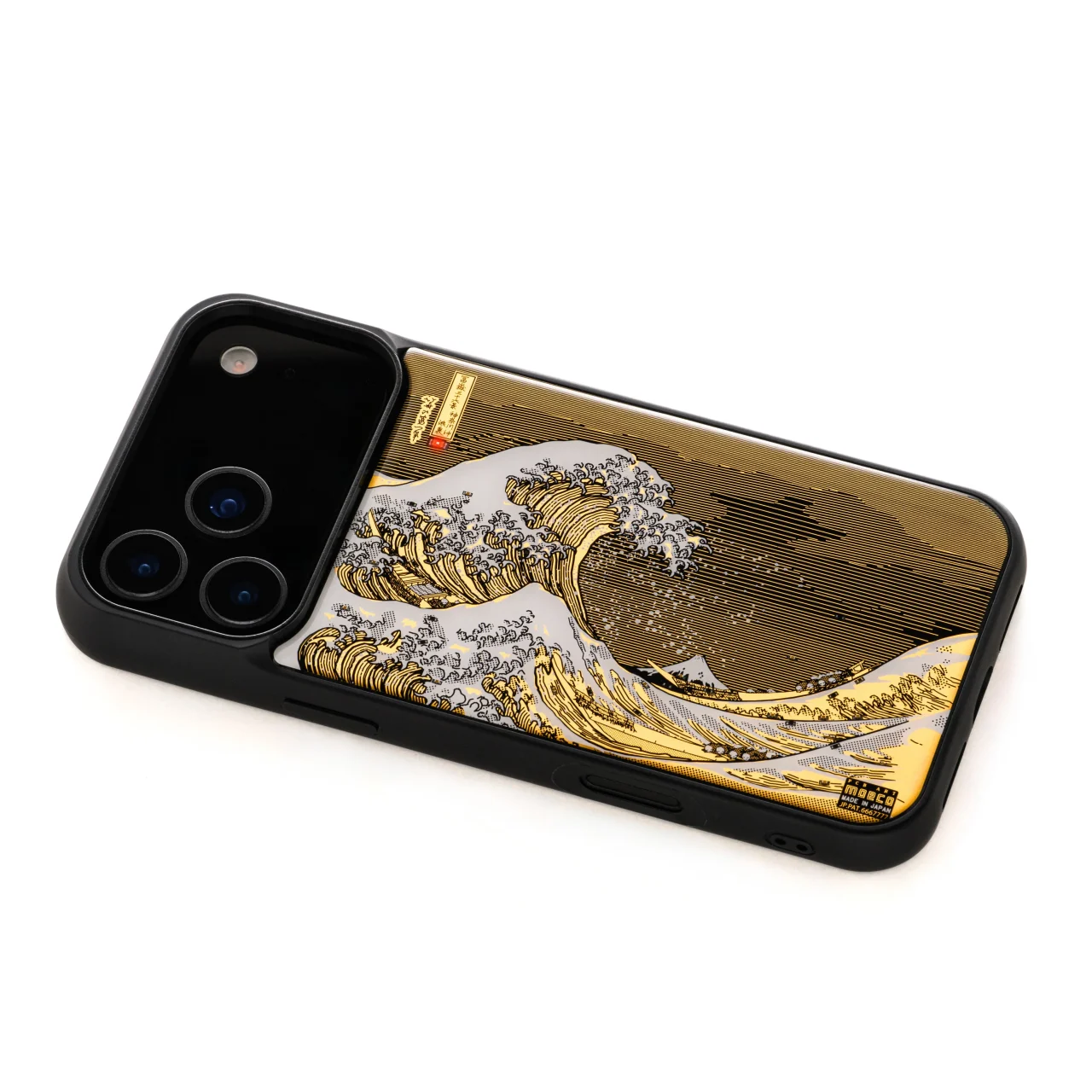 FLASH 神奈川沖浪裏 基板アート iPhone 17/18 Pro Maxケースの斜め外観