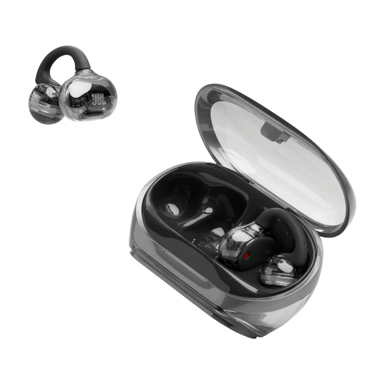 JBL Soundgear Clips ブラックのイヤホンと充電ケース