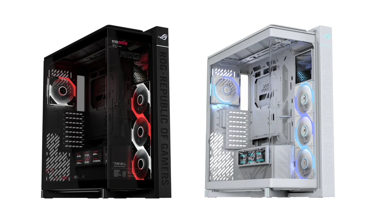 ROG CRONOX ARGB のブラックとホワイトのフルタワーPCケース