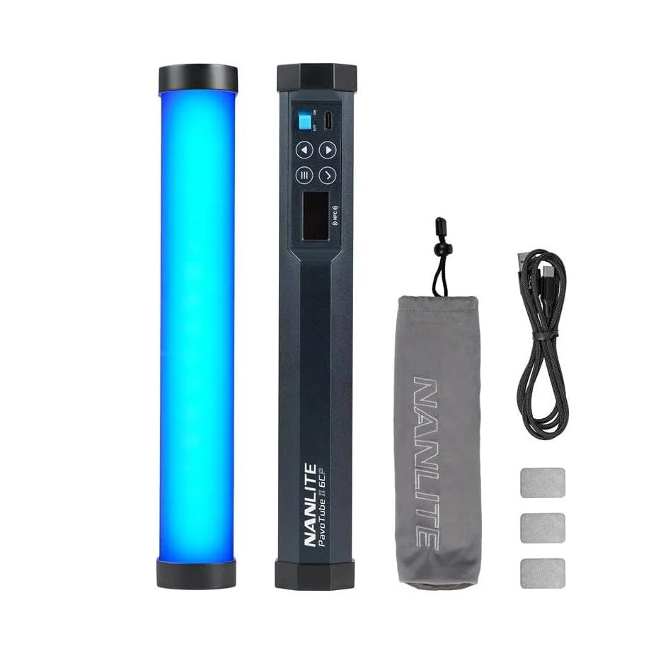 NANLITE PavoTube II 6CP チューブライトと収納袋、USBケーブル、付属品