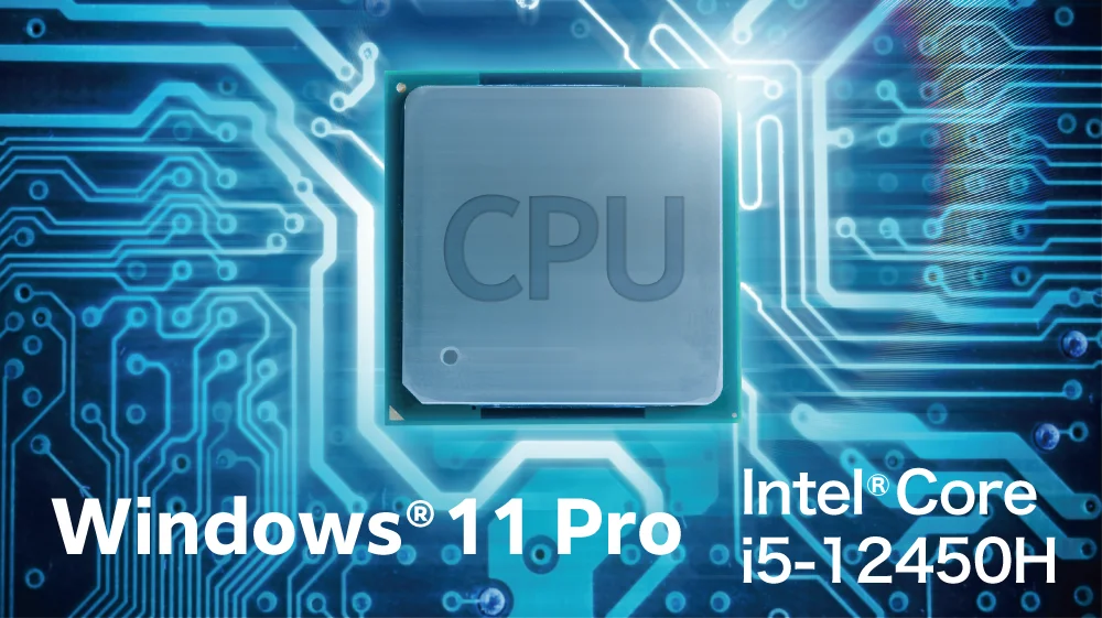 インテル Core i5-12450H プロセッサーのCPUと回路基板のイメージ