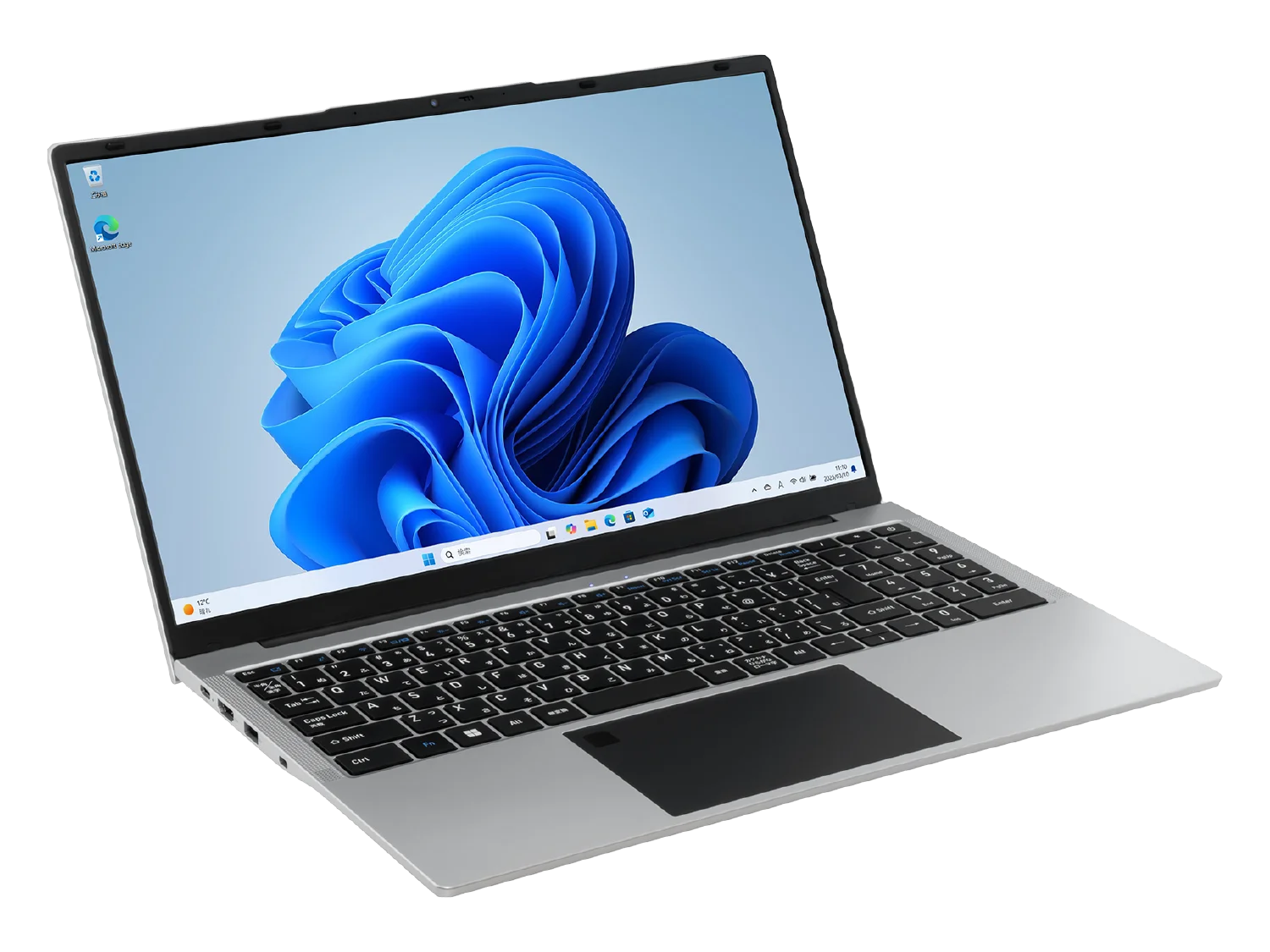 DIGI+Windows 11 Pro 15.6インチノート型PC 斜めから見た外観