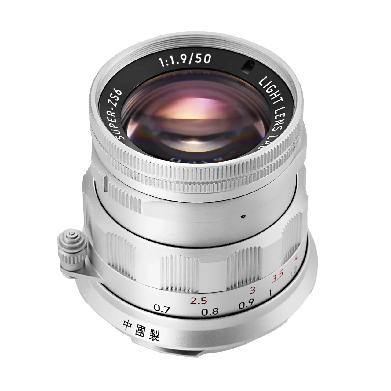 M 50mm f/1.9 Rigid-ZS6 通常タイプ、シルバー鏡筒のレンズ