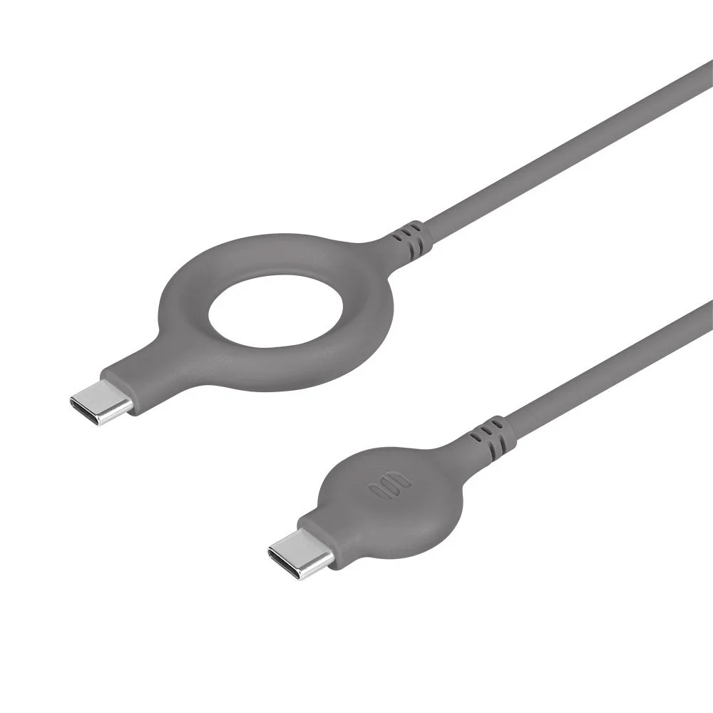 Ring Cable チャコール。リング状コネクターのUSB Type-Cシリコンケーブル